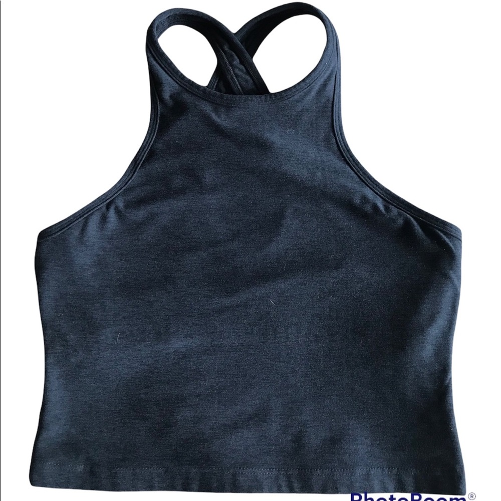 Beyond Yoga Space Dye Navy Blue Cropped Tank